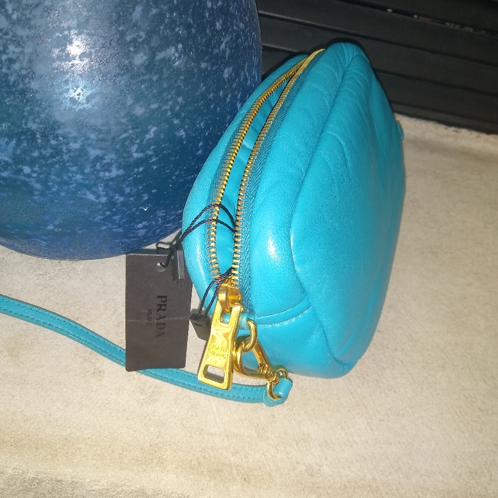 Prada Turquoise crossbody/ clutch
